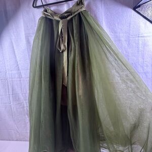 J.crew tulle ball midi  skirt (mossy green)